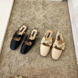 Ribbon Bow Slingback Sandals