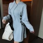 Long-sleeve Lace-up Hoodie Dress