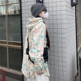 Floral Print Hooded Shirt