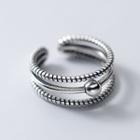 Layered Sterling Silver Open Ring 1 Pc - Layered Sterling Silver Open Ring - Silver - One Size