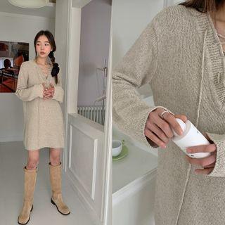 Lace-up Knit Minidress