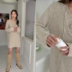 Lace-up Knit Minidress