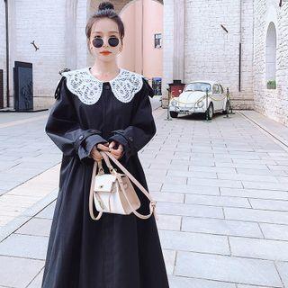 Lace Peter Pan Collar Panel Parka