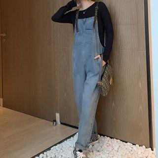 Simple Top + Dungarees - Set Of 2