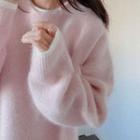 Mock Two-piece Sweater Pink - One Size