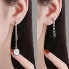 Lettering Asymmetrical Chained Alloy Dangle Earring 1 Pair - Silver - One Size