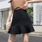 Ruffle Trim A-line Mini Skirt