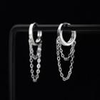 Sterling Silver Chain Accent Earring