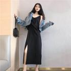 Plain Strappy Midi Dress Black - One Size