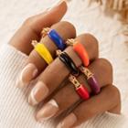 Set Of 6: Chain Ring 20460 - Set - 6 Colors Assorted - One Size