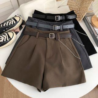 High-waist A-line Wide Leg Shorts / Belt