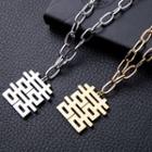 Stainless Steel Wedding Chinese Characters Pendant Necklace