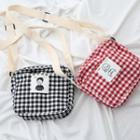 Cartoon Tagged Gingham Crossbody Bag