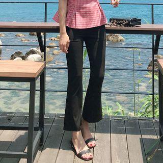 Zip-side Boot-cut Slacks Pants