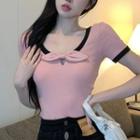 Short-sleeve Bow Ringer T-shirt