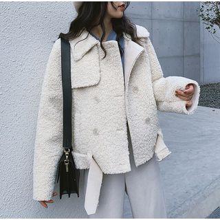 Faux Shearling Double-breasted Jacket