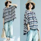 Tasseled Patterned 3/4 Sleeve T-shirt