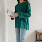 Round-neck Colored Loose-fit T-shirt