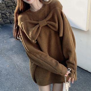 Bow Accent Cutout Sweater