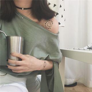 Plain Round Neck Short-sleeve Loose-fit Top