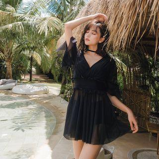 Set: V-neck Swimdress + Swim Shorts