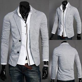 Buttoned Knit Blazer