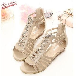 Lace-up Flat Roman Sandals