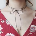 Bow Accent Choker Black - One Size