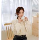 Sailor-collar Fringed Lace Blouse