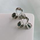Twisted Stud Earring 1 Pair - Silver - One Size