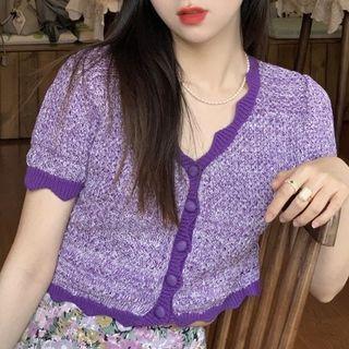Short-sleeve Floral Print Top / Skirt