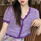 Short-sleeve Floral Print Top / Skirt