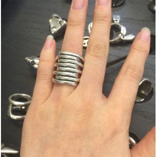 925 Sterling Silver Layered Ring J1089 - As Shown In Figure - One Size