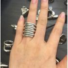 925 Sterling Silver Layered Ring J1089 - As Shown In Figure - One Size