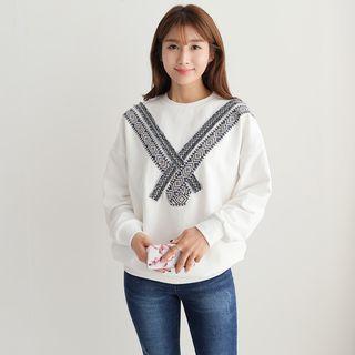 Embroidered Appliqu  Sweatshirt