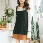 Mock Two-piece Long-sleeve Knit Top