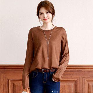 Round-neck Long-sleeve Light Knit Top