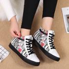 Printed Lace Up High Top Sneakers