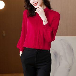 Long-sleeve Silky Blouse