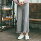 Fringed-hem Knit Pants