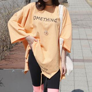 Printed Distressed Over-fit T-shirt