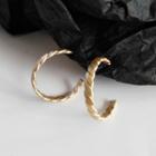 Alloy Open Hoop Earring 1 Pair - S925 Silver Stud Earrings - Gold - One Size