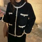 Velvet Pants / Skirt / Contrast Trim Cardigan