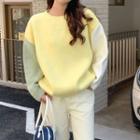 Color Panel Loose Fit Sweater