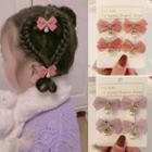 Faux Pearl Bow Hair Clip Set
