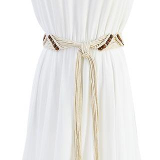 Wood Bead Braided Belt