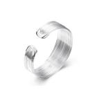 Fashion Exaggerated Line Wide Bangle Silver - One Size