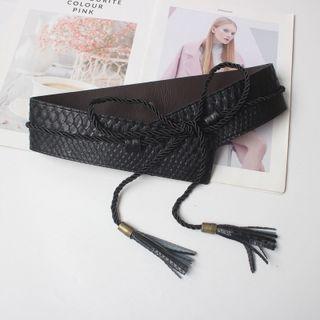 Tasseled Waist Belt Black - One Size