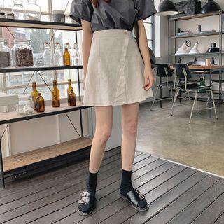 Stitch-trim Linen Skirt