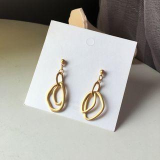 Irregular Alloy Hoop Dangle Earring 1 Pair - S925silver Earrings - One Size